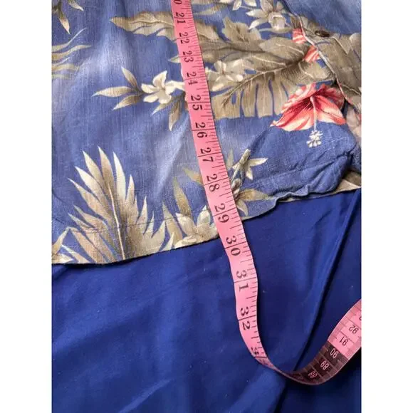 Caribbean Joe hawaiian rayon buttond down short sleeve camp shirt mens XL resort - Picture 5 of 6